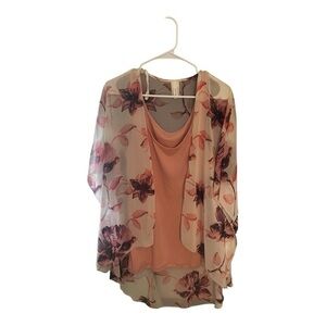Minimi floral kimono with matching tank top